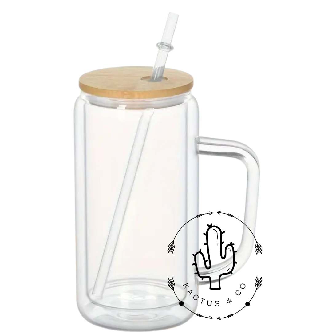 16 oz Snow Globe with Handle-GLASS