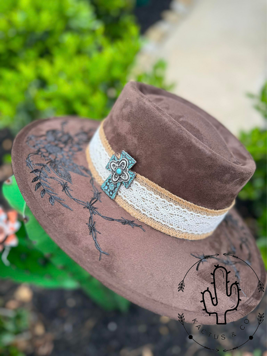 Flower, Barbwire with Cross Burned Hat