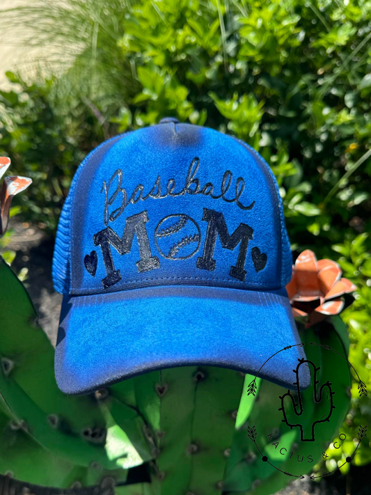 Baseball Mom Baseball Burned Hat