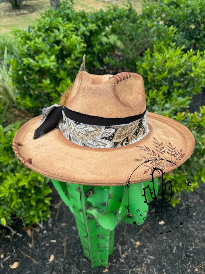 brown burned hat