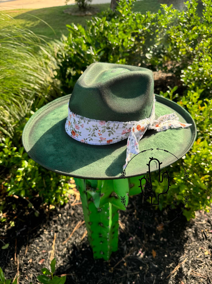 Cactus Floral Burned Hat