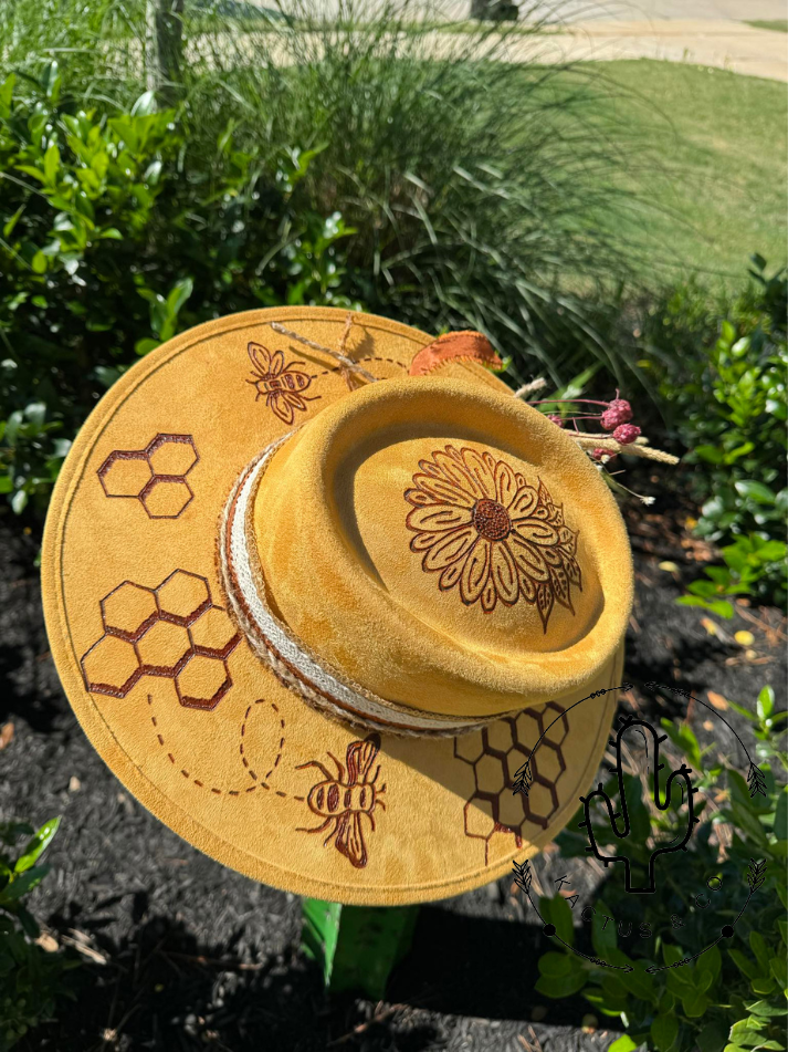 Honey Bee Burned Hat