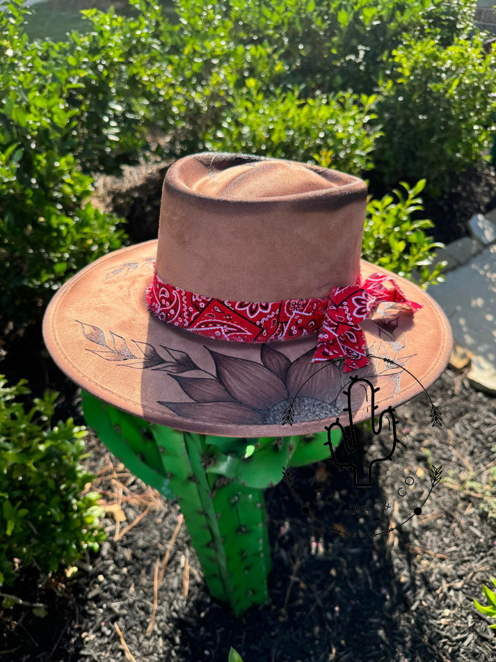 Sunflower Bandana Burned Hat