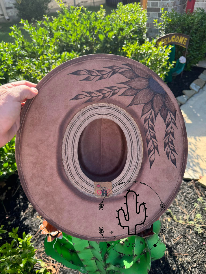 Sunflower Bandana Burned Hat