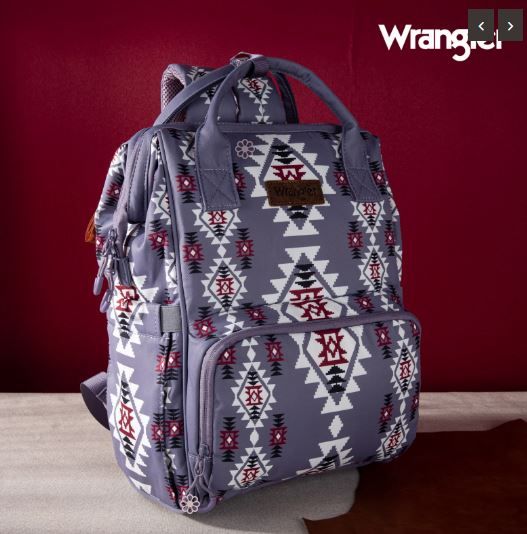 Wrangler Allover Aztec Dual Sided Backpack-purple