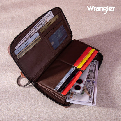 Wrangler Southwestern Art Print Wallet -Orange