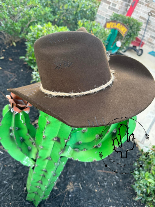 Rancher with Sunflower Burned Hat