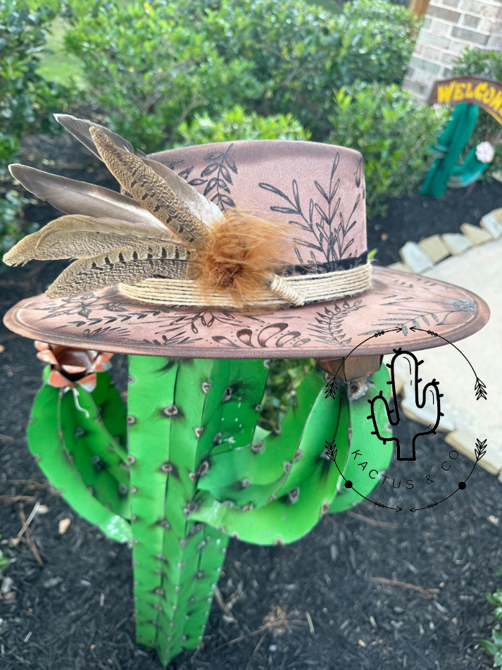 Full flower- tooled Burned Hat