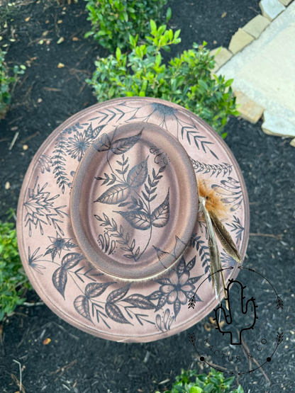 Full flower- tooled Burned Hat