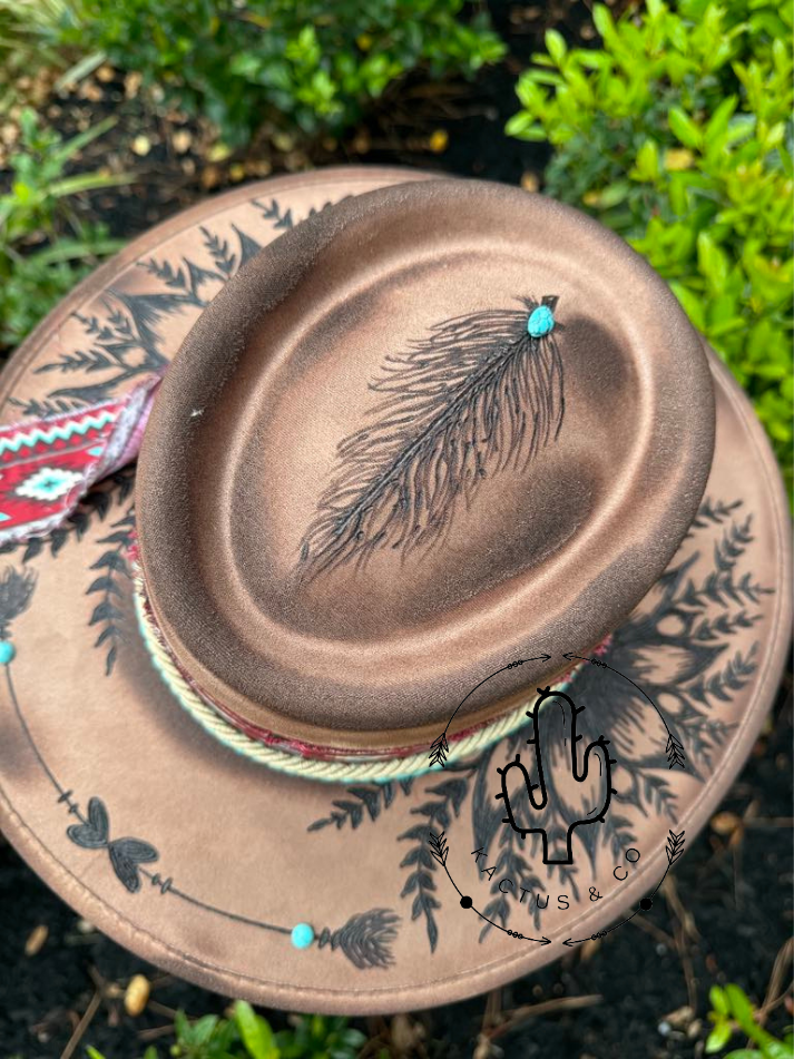 Flower and arrow Burned Hat