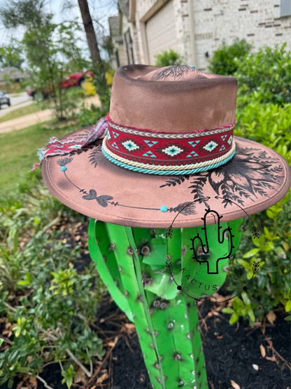 Flower and arrow Burned Hat