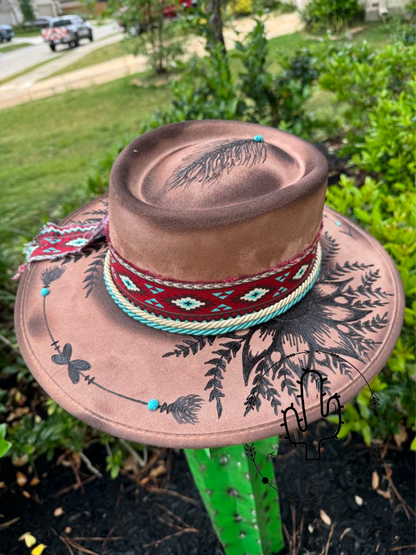 Flower and arrow Burned Hat