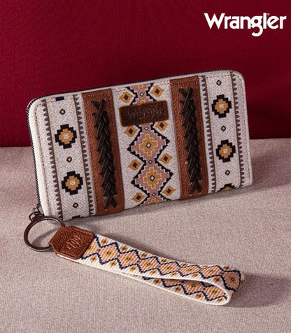 Wrangler Southwestern Art Print Wallet -Tan