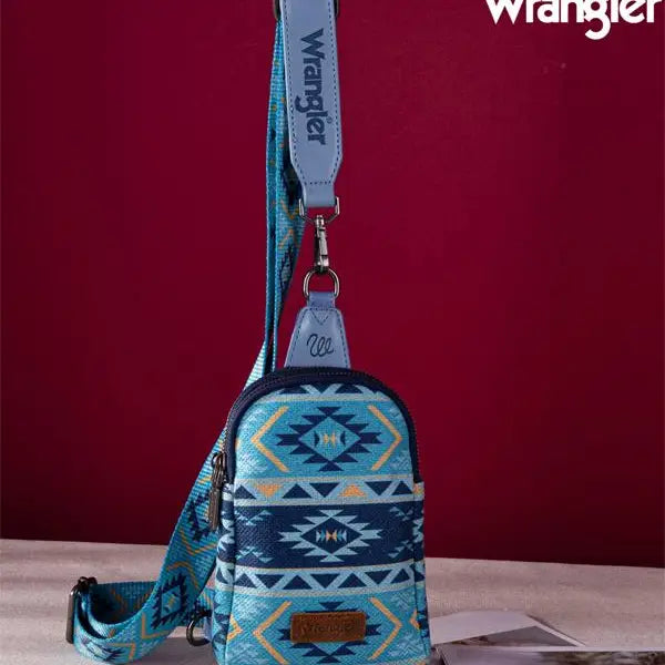 Wrangler Southwestern Print Canvas Crossbody/Sling/Chest Bag