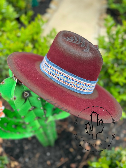 Red Punchy Burned Hat