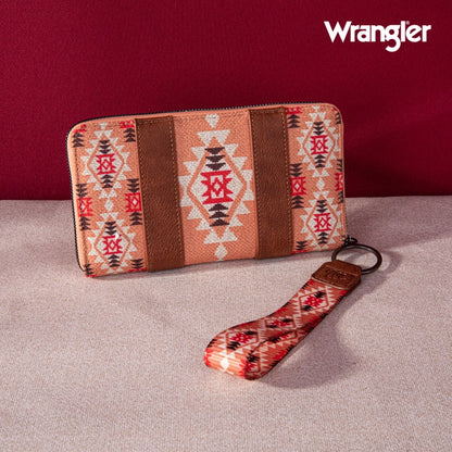 Wrangler Southwestern Art Print Wallet -Orange