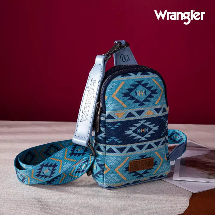 Wrangler Southwestern Print Canvas Crossbody/Sling/Chest Bag